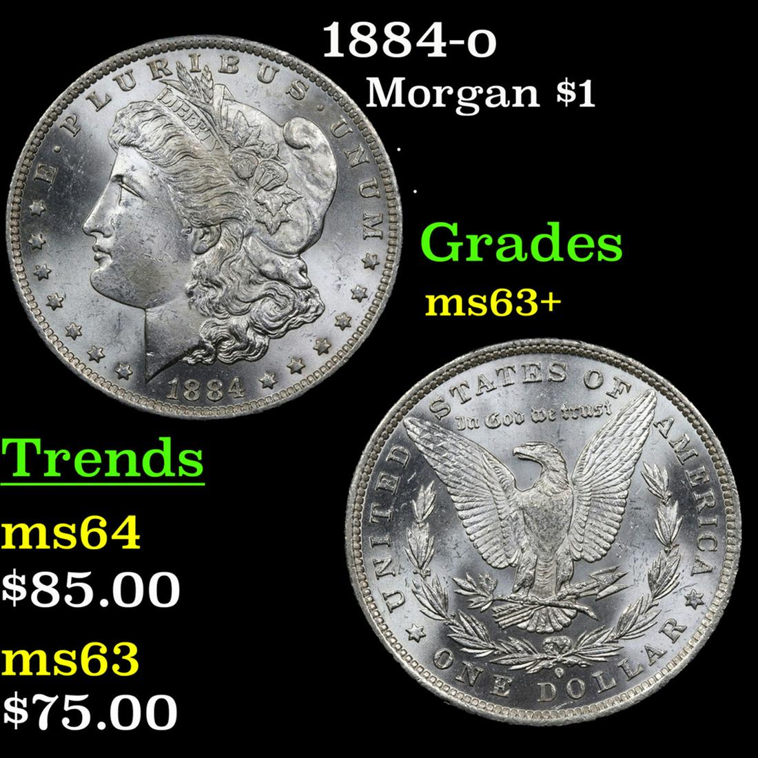 1884-o Morgan Dollar $1 Grades Select+ Unc (1 of 3)