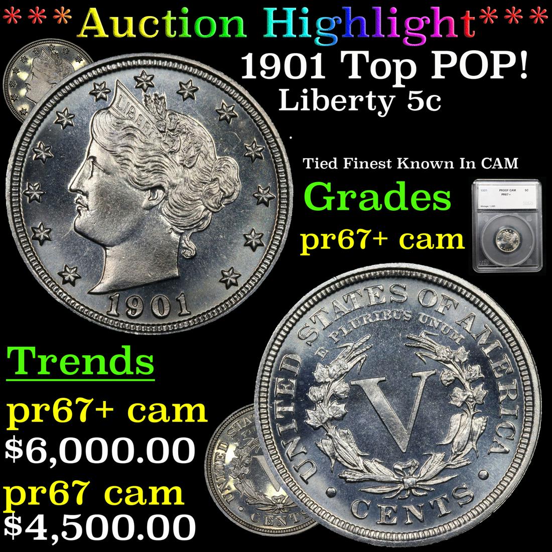 Proof ***Auction Highlight*** 1901 Top POP! Liberty (1 of 9)