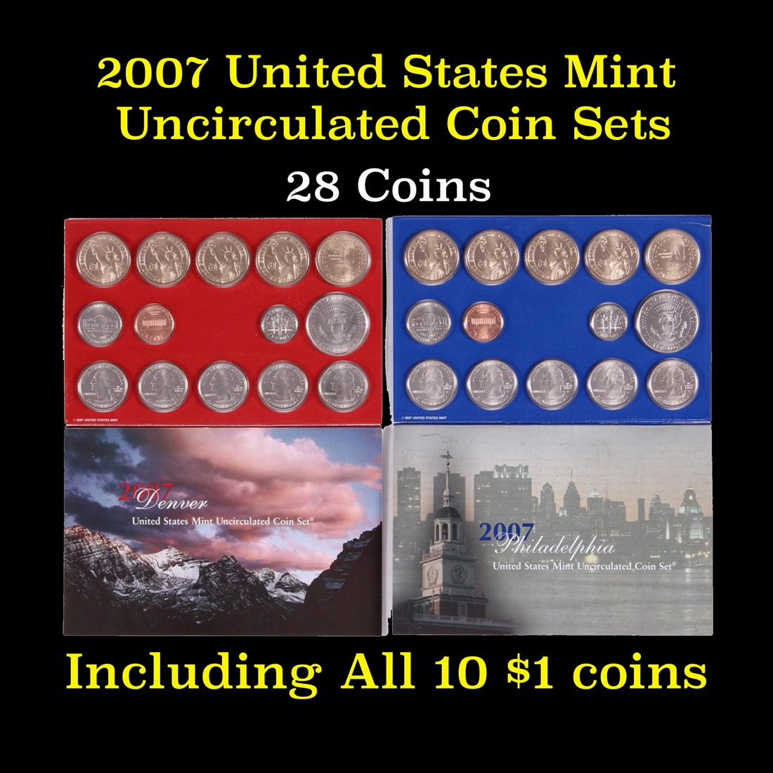 2007 United States Mint Uncirculated Coin Set 28 coins (1 of 2)
