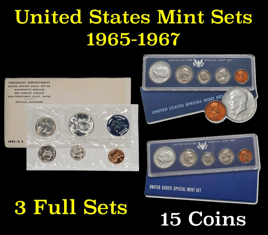 Group of 3 Special Mint Sets 1965-1967 15 coins (1 of 4)