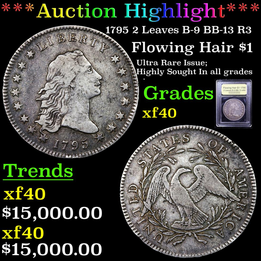 ***Auction Highlight*** 1795 2 Leaves B-9 BB-13 R3 (1 of 5)