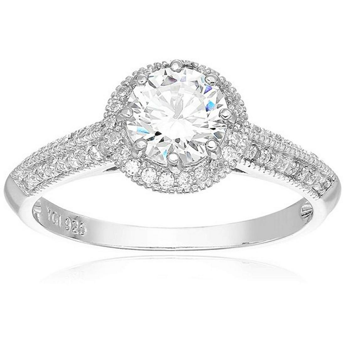 Decadence Sterling Silver Round cut Cathedral Eng Ring: Decadence Sterling Silver Round cut Cathedral Eng Ring Size 8.