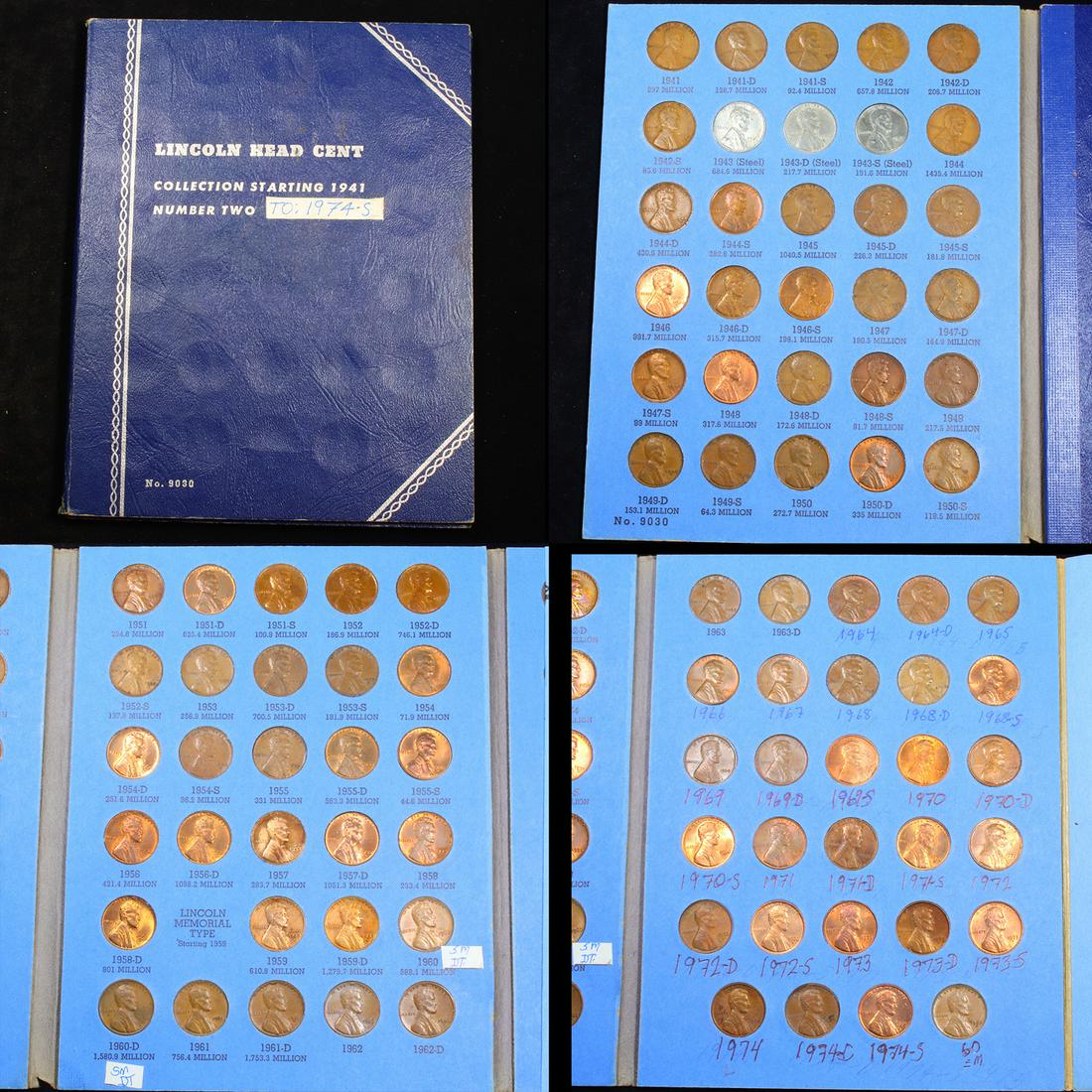 Complete Lincoln Cent Book 1941-1974 88 coins (1 of 5)