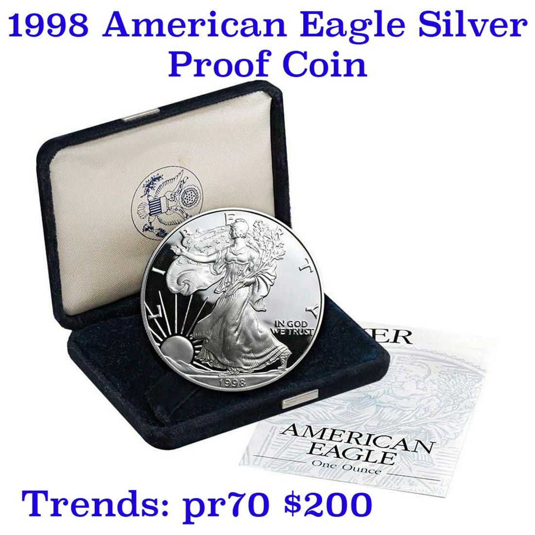 1998-p Proof SILVER Eagle original mint packaging w/coa (1 of 1)