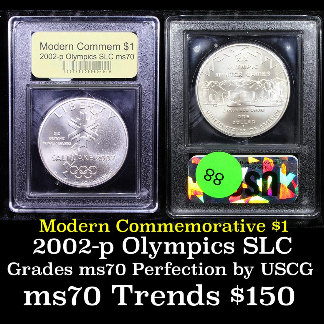 2002-p Olympic Salt Lake Modern Commem Dollar $1 Graded (1 of 3)