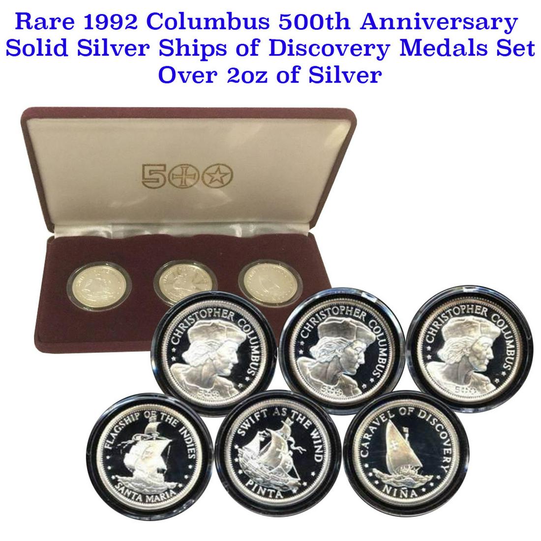 1992 Columbus 500th Anniversary Solid Silver Ships of (1 of 1)