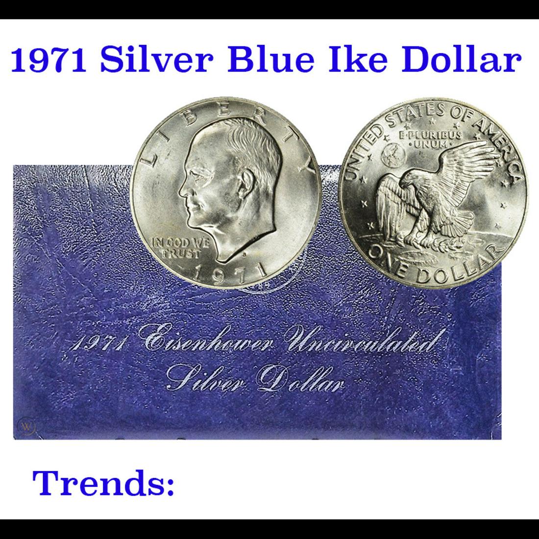 1971-s Silver Uncirculated Eisenhower Dollar "Blue Ike" (1 of 1)