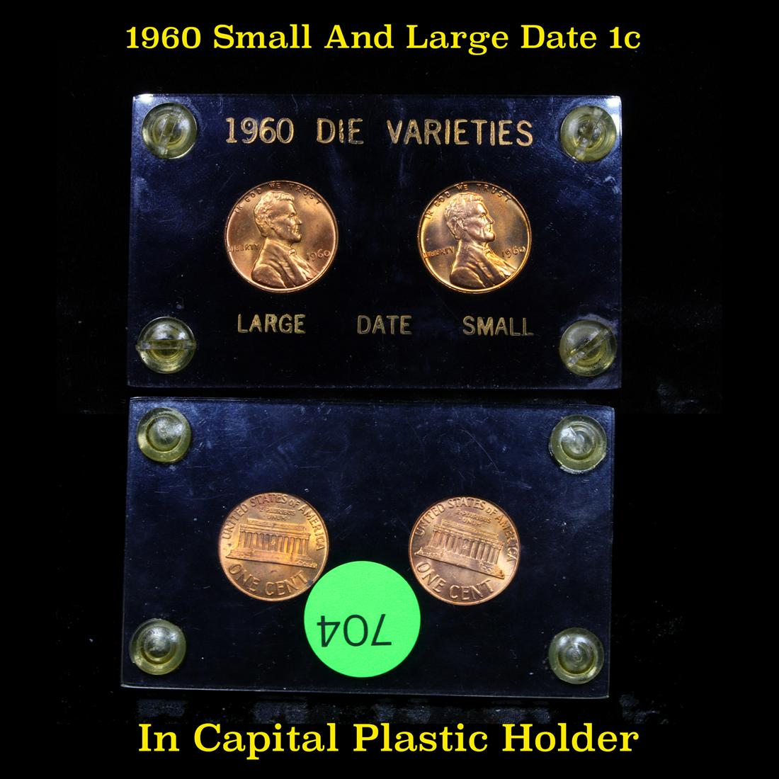 1960 Lincoln Cent Die Varieties Large And Small Date in (1 of 3)