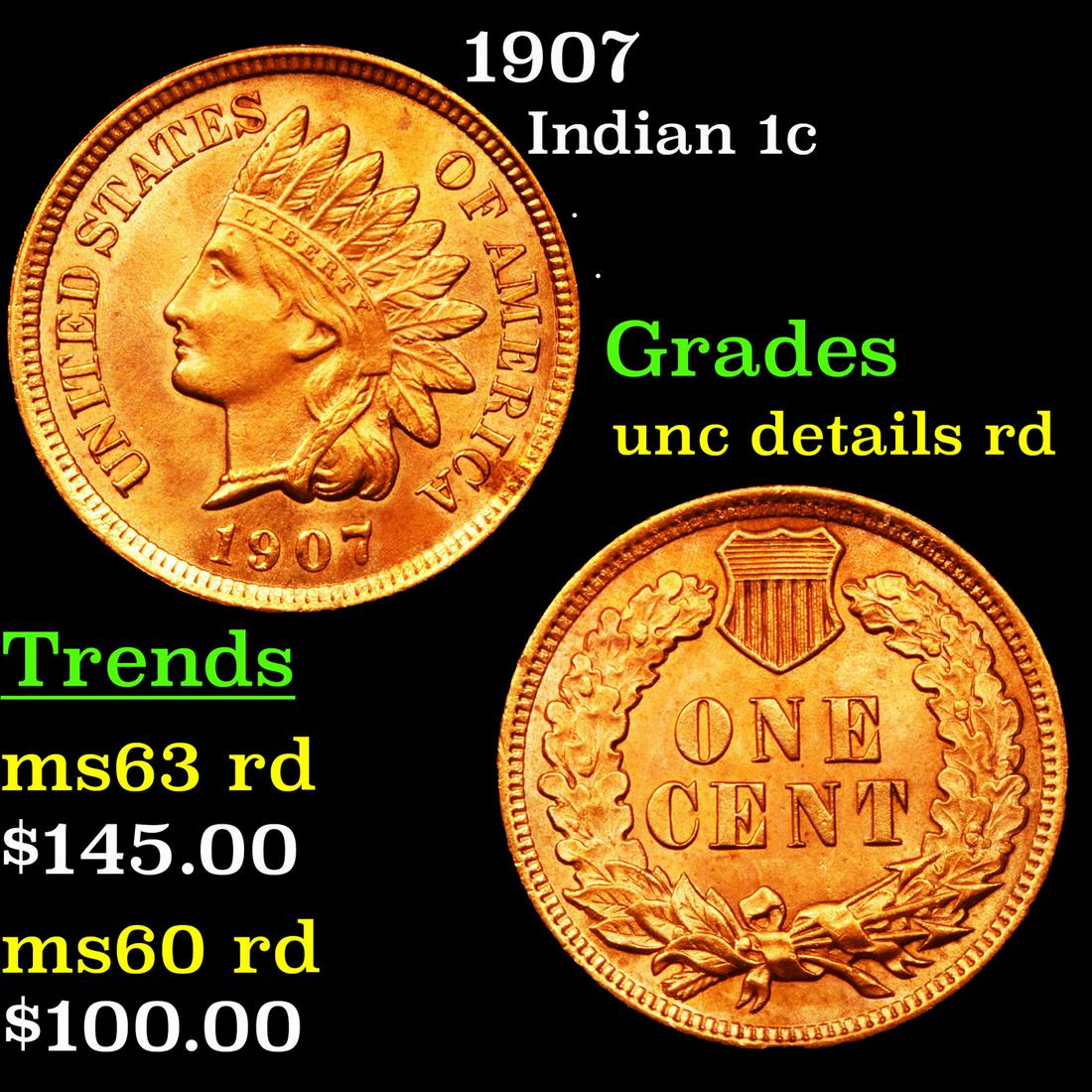 1907 Indian 1c Grades Unc Detais RD (1 of 3)