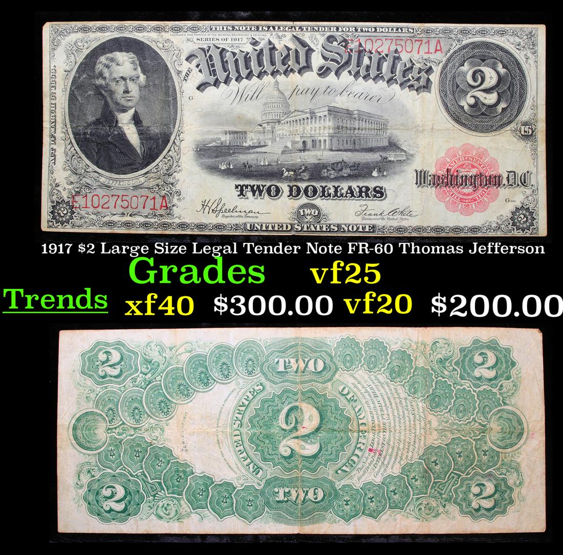 1917 $2 Large Size Legal Tender Note FR-60 Thomas (1 of 3)