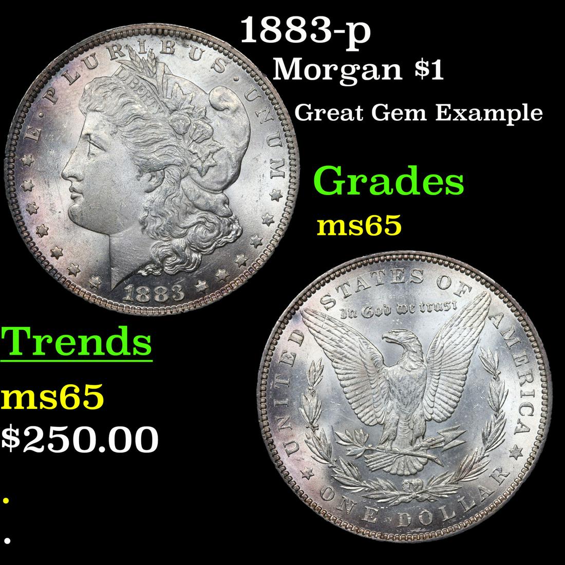 1883-p Morgan $1 Grades GEM Unc (1 of 3)