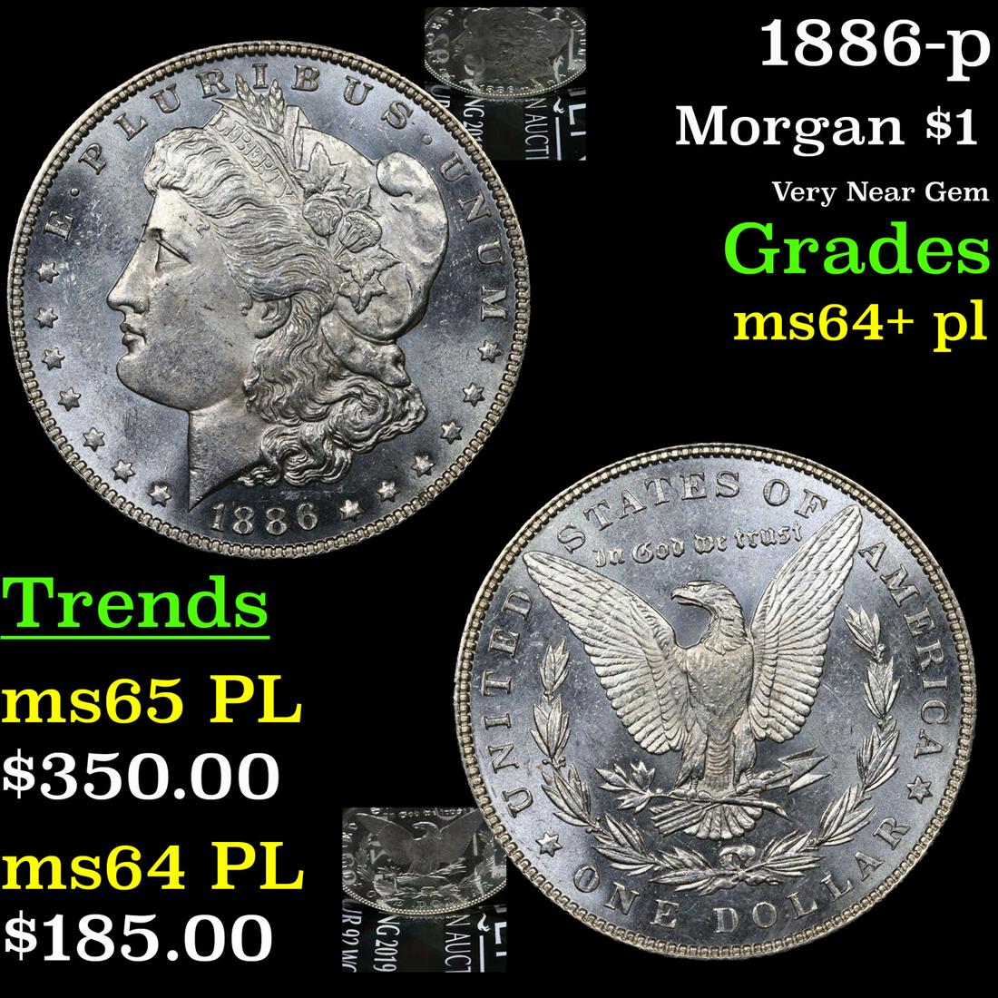 1886-p Morgan $1 Grades Choice Unc+ PL (1 of 7)