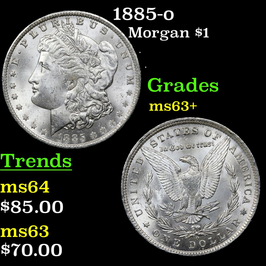 1885-o Morgan $1 Grades Select+ Unc (1 of 3)