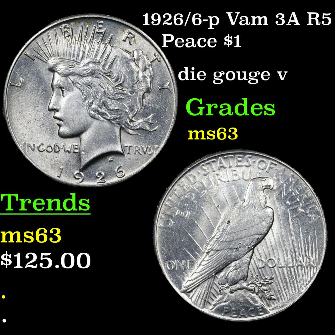 1926/6-p Vam 3A R5 Peace $1 Grades Select Unc (1 of 3)