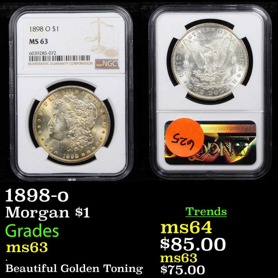 1898-o Morgan $1 Graded ms63 (1 of 3)