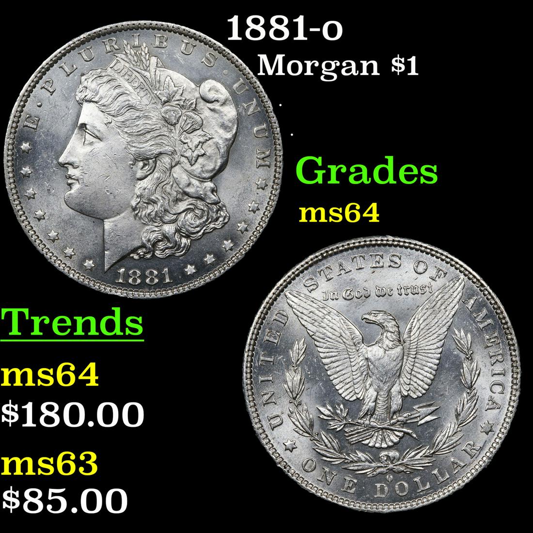 1881-o Morgan $1 Grades Choice Unc (1 of 3)