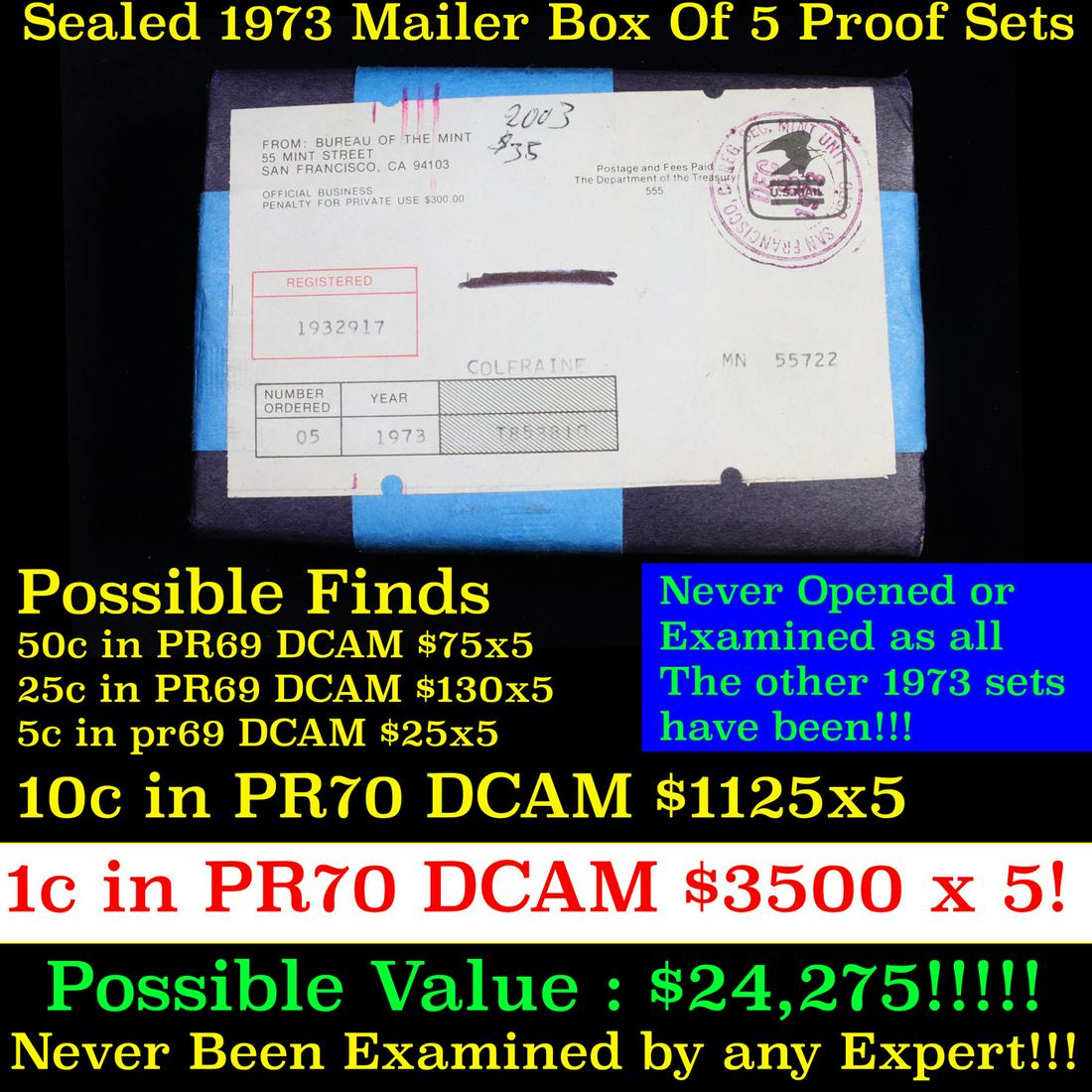 ***Auction Highlight*** Original sealed box 5- 1973 (1 of 3)