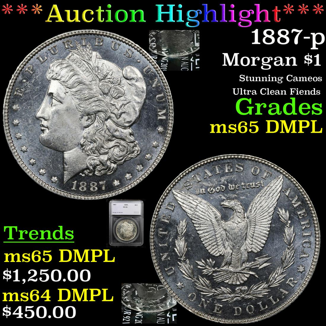 ***Auction Highlight*** 1887-p Morgan Dollar $1 Graded (1 of 7)