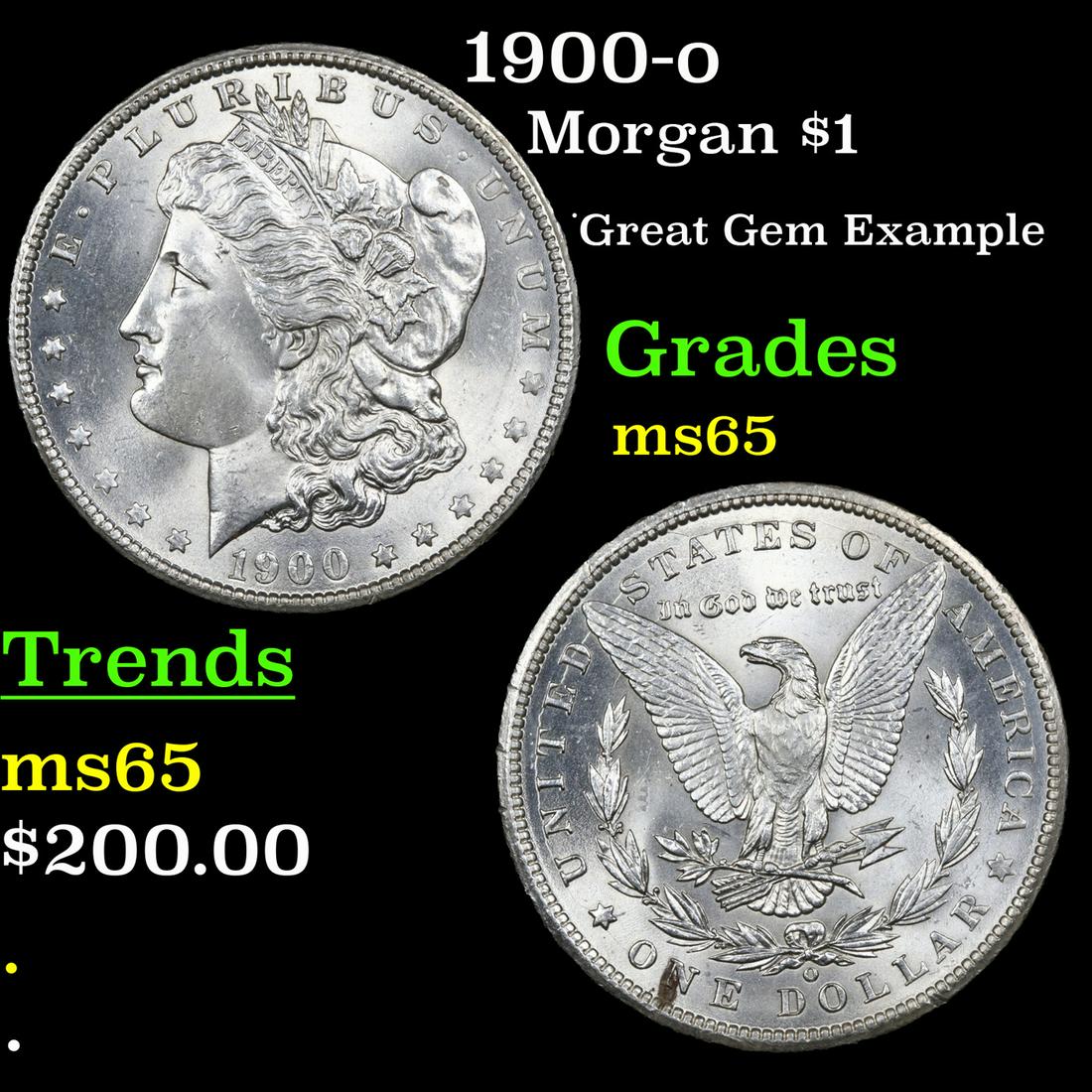 1900-o Morgan Dollar $1 Grades GEM Unc (1 of 3)
