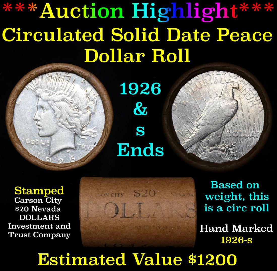 ***Auction Highlight*** Full solid Date 1926-s Peace (1 of 5)