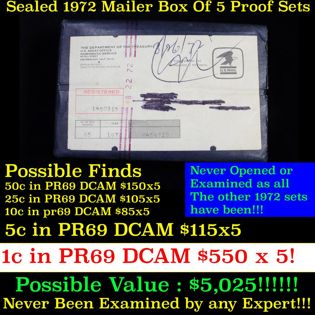 ***Auction Highlight*** Original sealed box 5- 1972 (1 of 3)