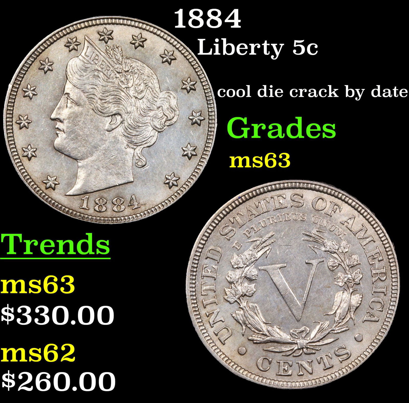 1884 Liberty Nickel 5c Grades Select Unc (1 of 3)