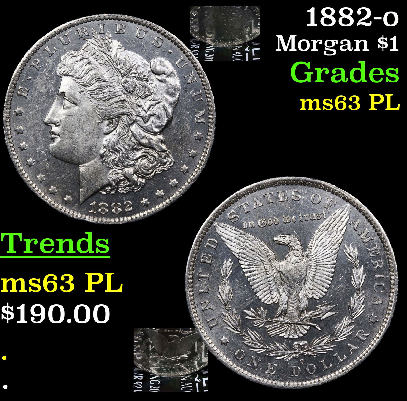 1882-o Morgan Dollar $1 Grades Select Unc PL (1 of 7)