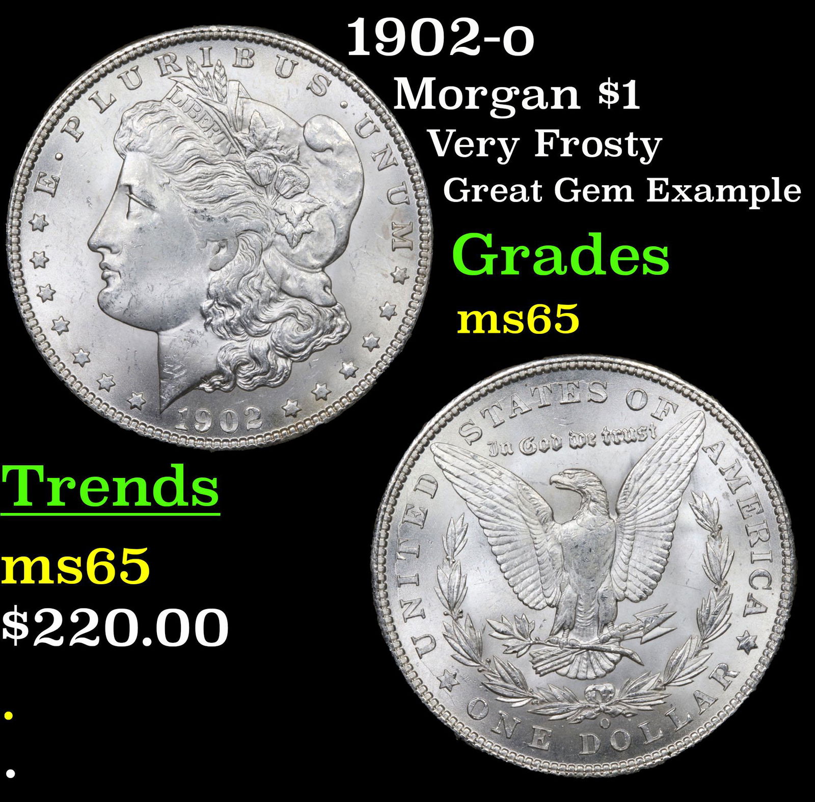 1902-o Morgan Dollar $1 Grades GEM Unc (1 of 3)