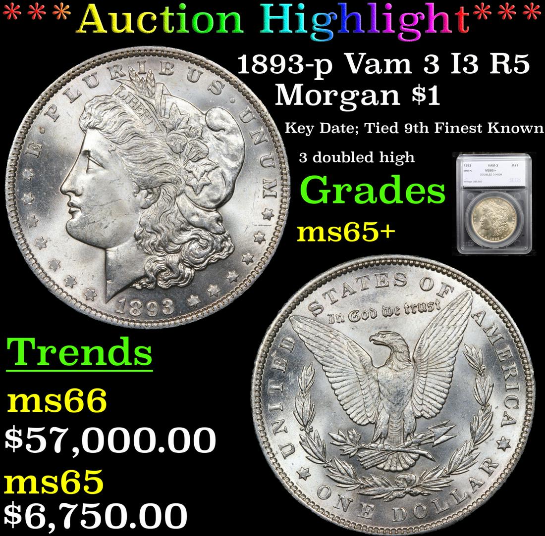 ***Auction Highlight*** 1893-p Vam 3 I3 R5 Morgan (1 of 5)