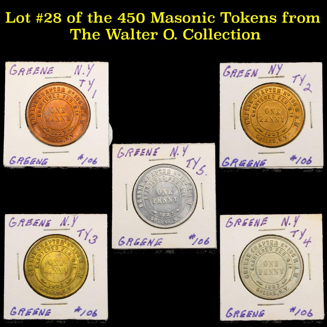 Lot #28 of the 450 Masonic Tokens from The Walter O. (1 of 11)