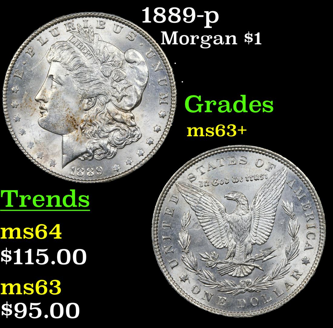 1889-p Morgan $1 Grades Select+ Unc (1 of 3)