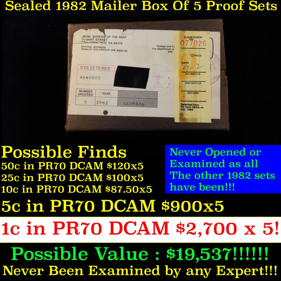 ***Auction Highlight*** Original sealed box 5- 1982 (1 of 3)