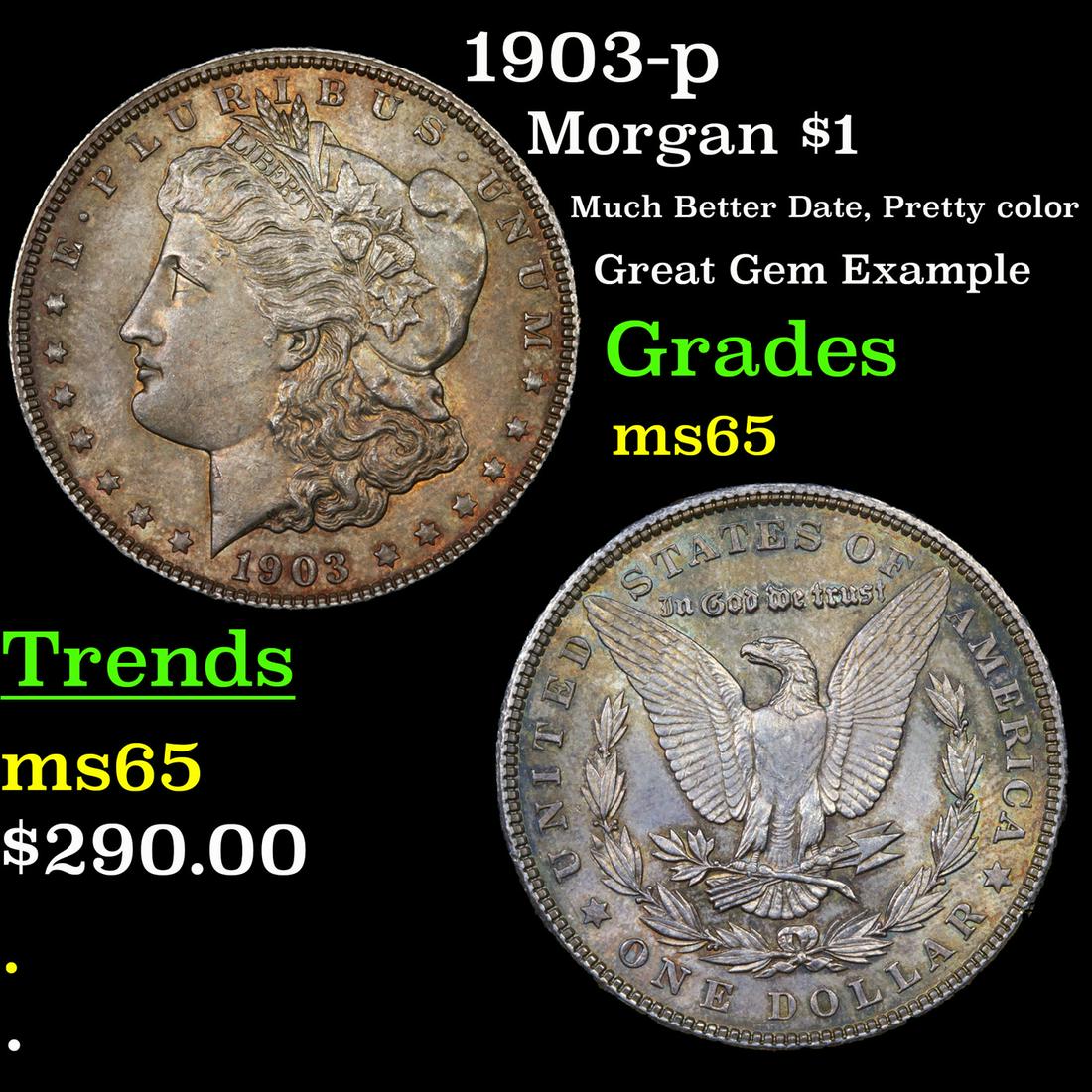 1903-p Morgan $1 Grades GEM Unc (1 of 3)