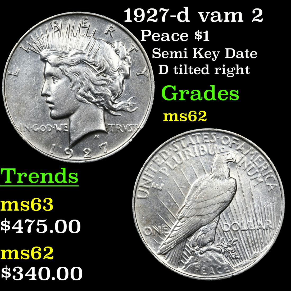 1927-d vam 2 Peace $1 Grades Select Unc (1 of 3)