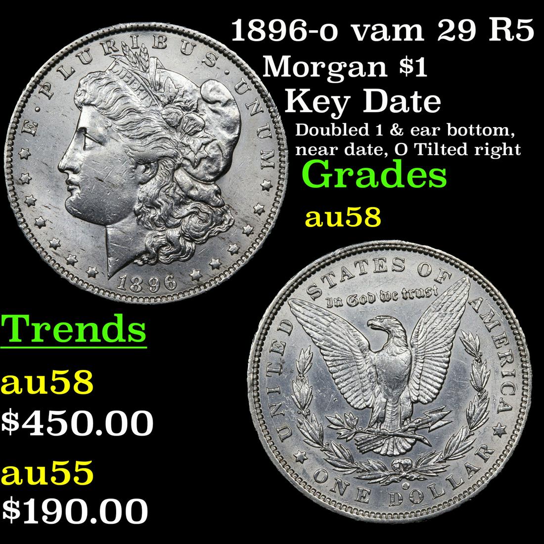 1896-o vam 29 R5 Morgan $1 Grades Choice AU/BU Slider (1 of 3)