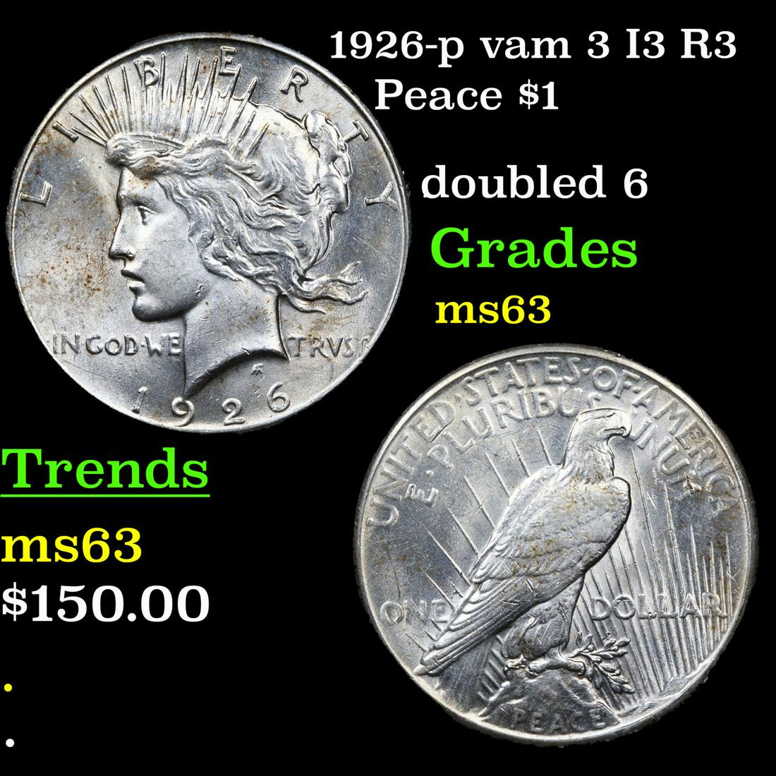 1926-p vam 3 I3 R3 Peace $1 Grades Select Unc (1 of 3)