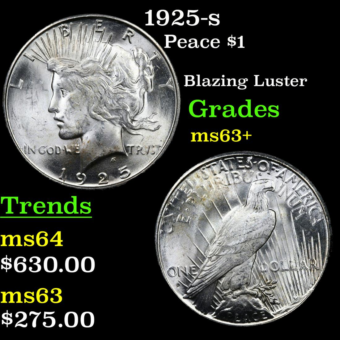 1925-s Peace $1 Grades Select+ Unc (1 of 3)