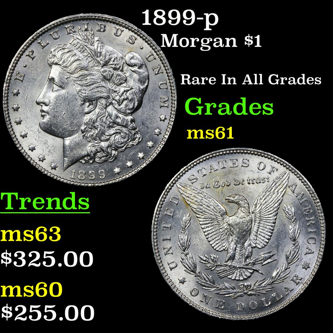 1899-p Morgan $1 Grades BU+ (1 of 3)