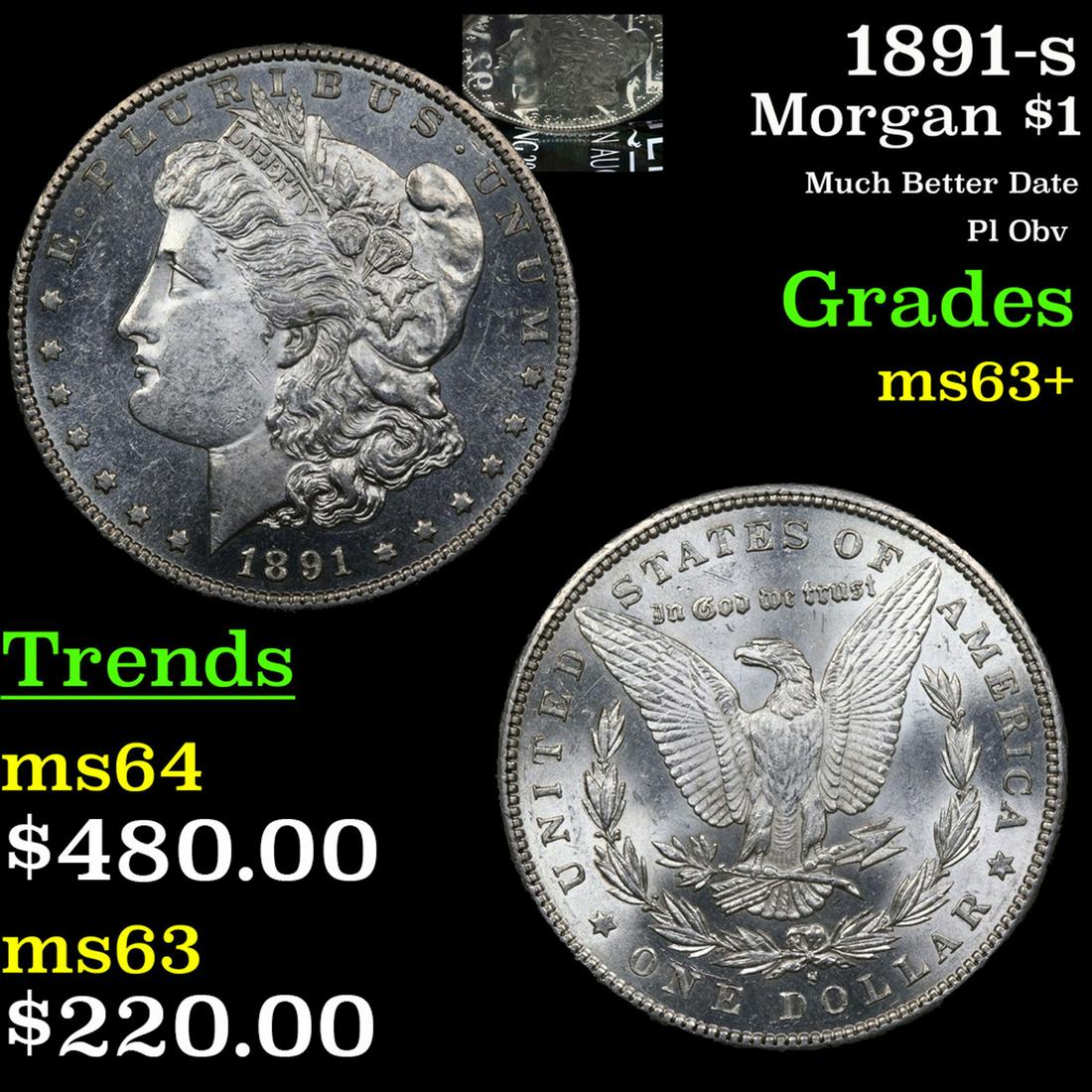 1891-s Morgan $1 Grades Select+ Unc (1 of 3)