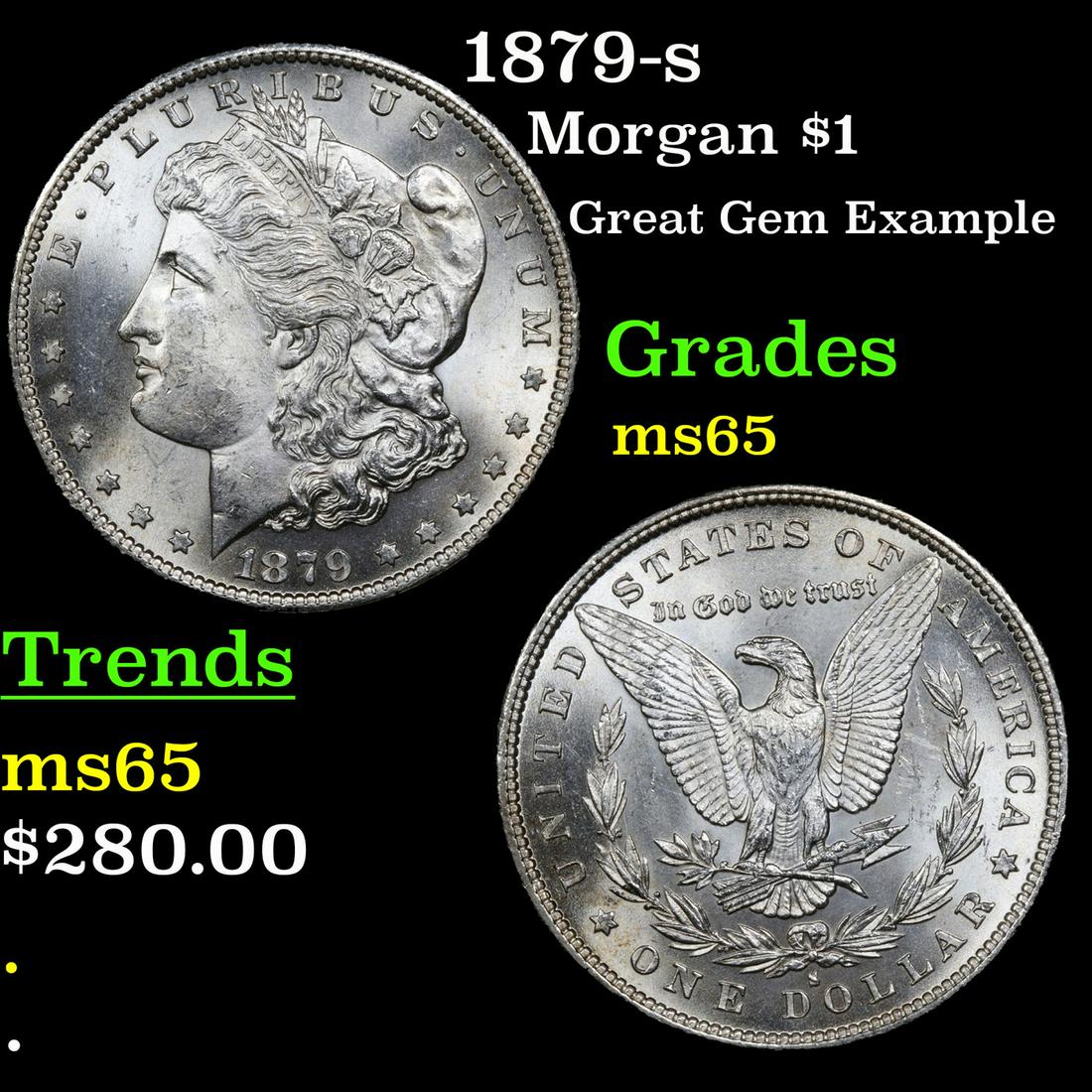 1879-s Morgan $1 Grades GEM Unc (1 of 3)