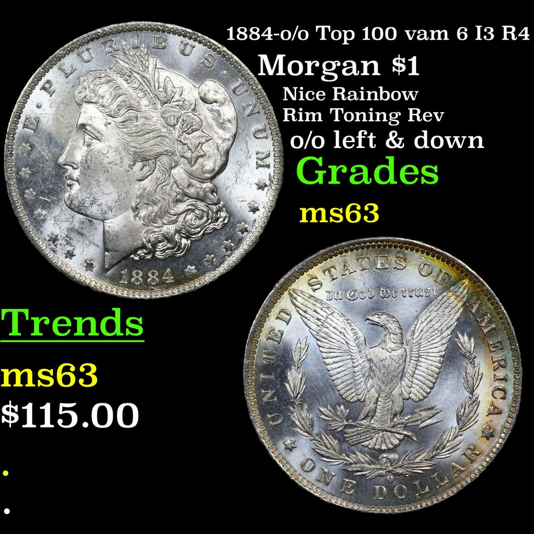 1884-o /o Top 100 vam 6 I3 R4 Morgan $1 Grades Select (1 of 3)