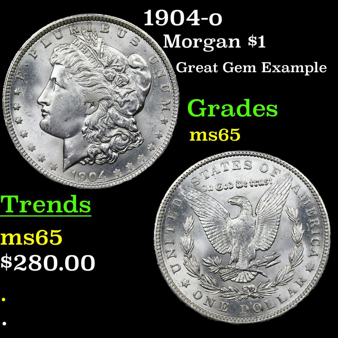 1904-o Morgan $1 Grades GEM Unc (1 of 3)