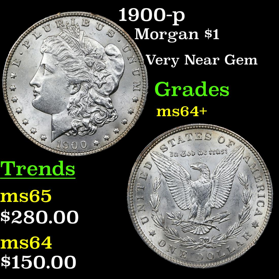 1900-p Morgan $1 Grades Choice+ Unc (1 of 3)