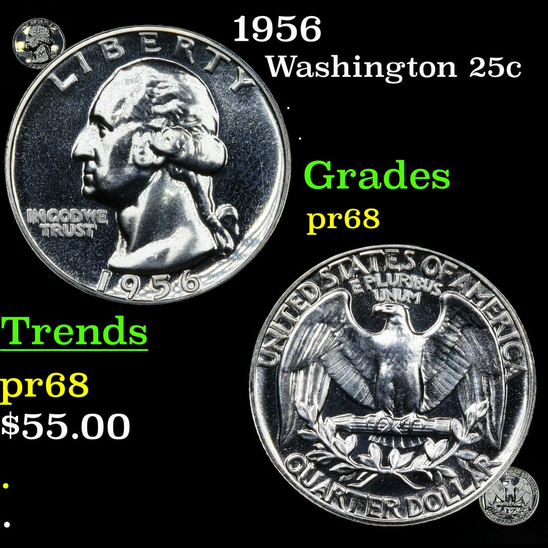 1956 Washington 25c Grades GEM++ Proof (1 of 7)