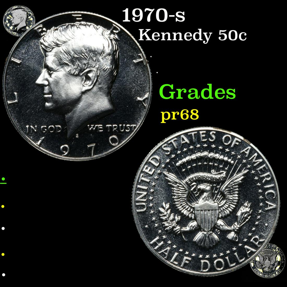 1970-s Kennedy 50c Grades GEM++ Proof (1 of 7)