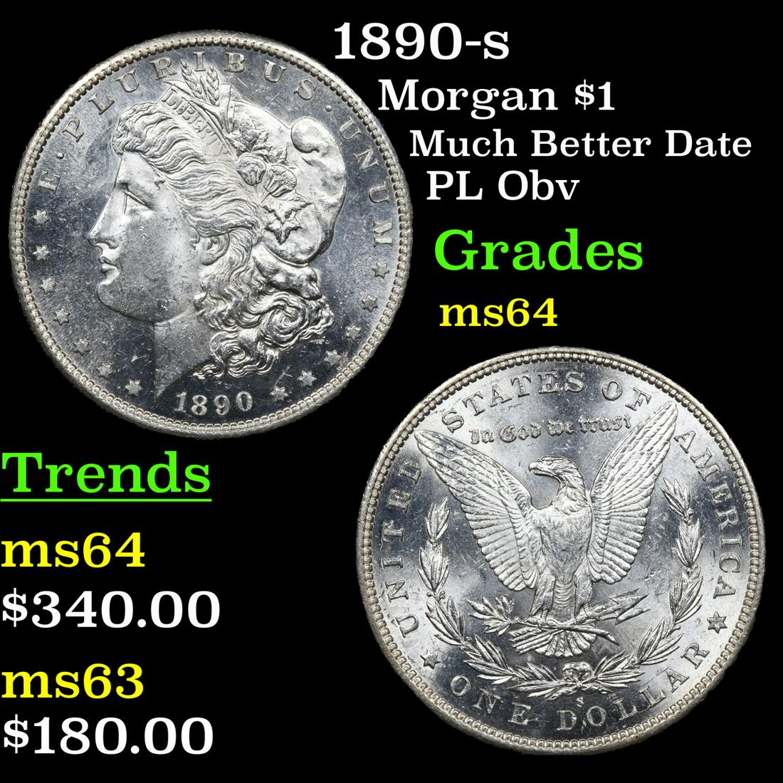 1890-s Morgan $1 Grades Choice Unc (1 of 3)