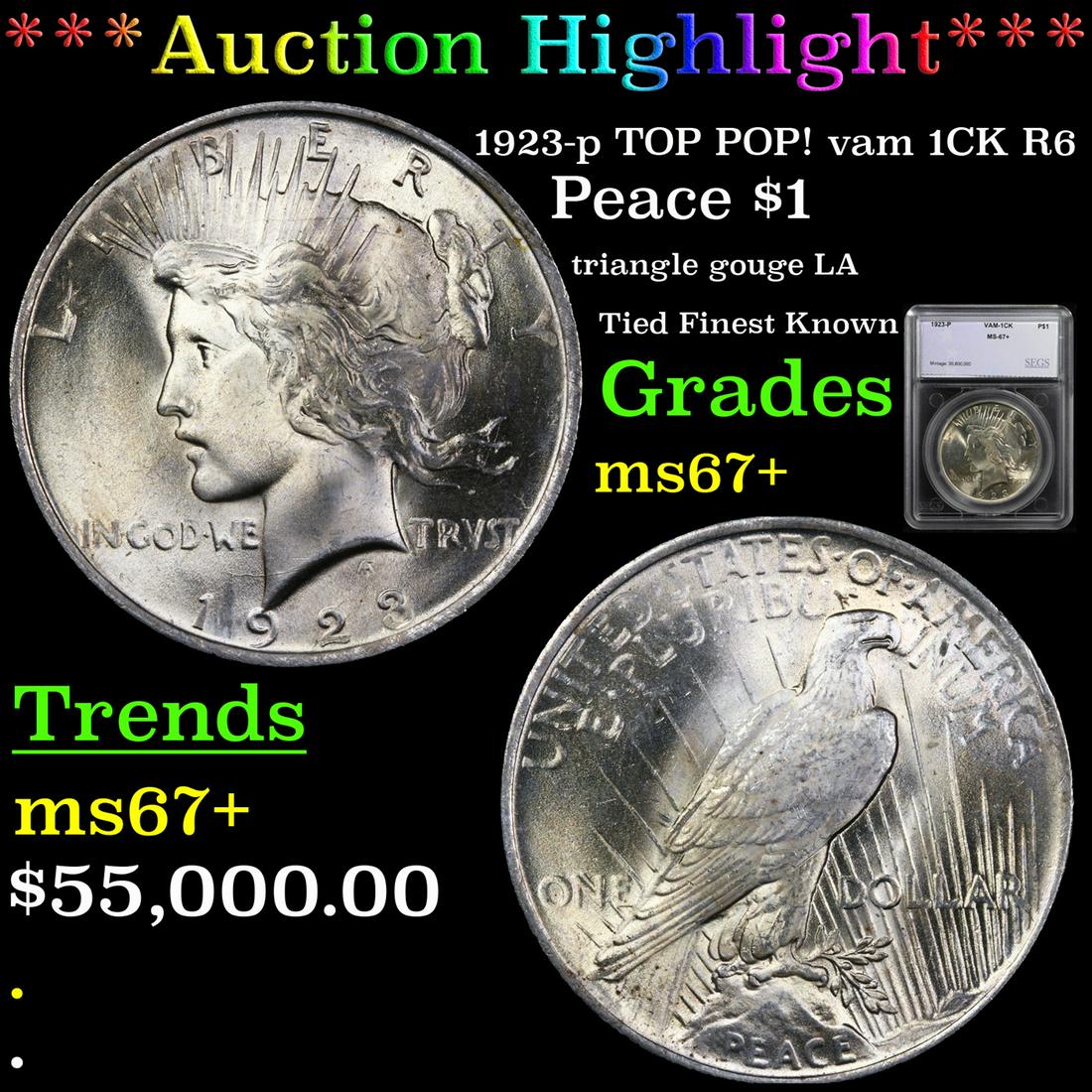 ***Auction Highlight*** 1923-p TOP POP! vam 1CK R6 (1 of 5)