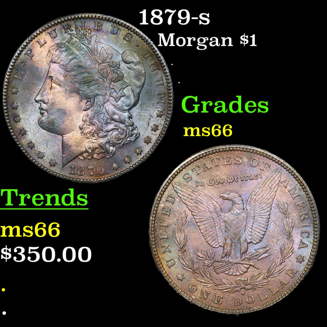 1879-s Morgan Dollar $1 Grades GEM+ Unc (1 of 3)
