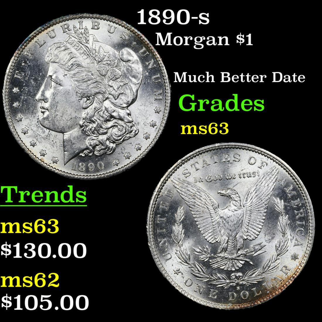 1890-s Morgan Dollar $1 Grades Select Unc (1 of 3)
