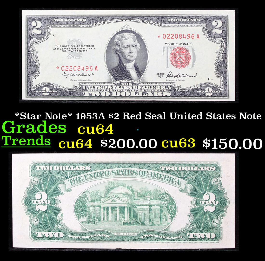*Star Note* 1953A $2 Red Seal United States Note Grades (1 of 3)